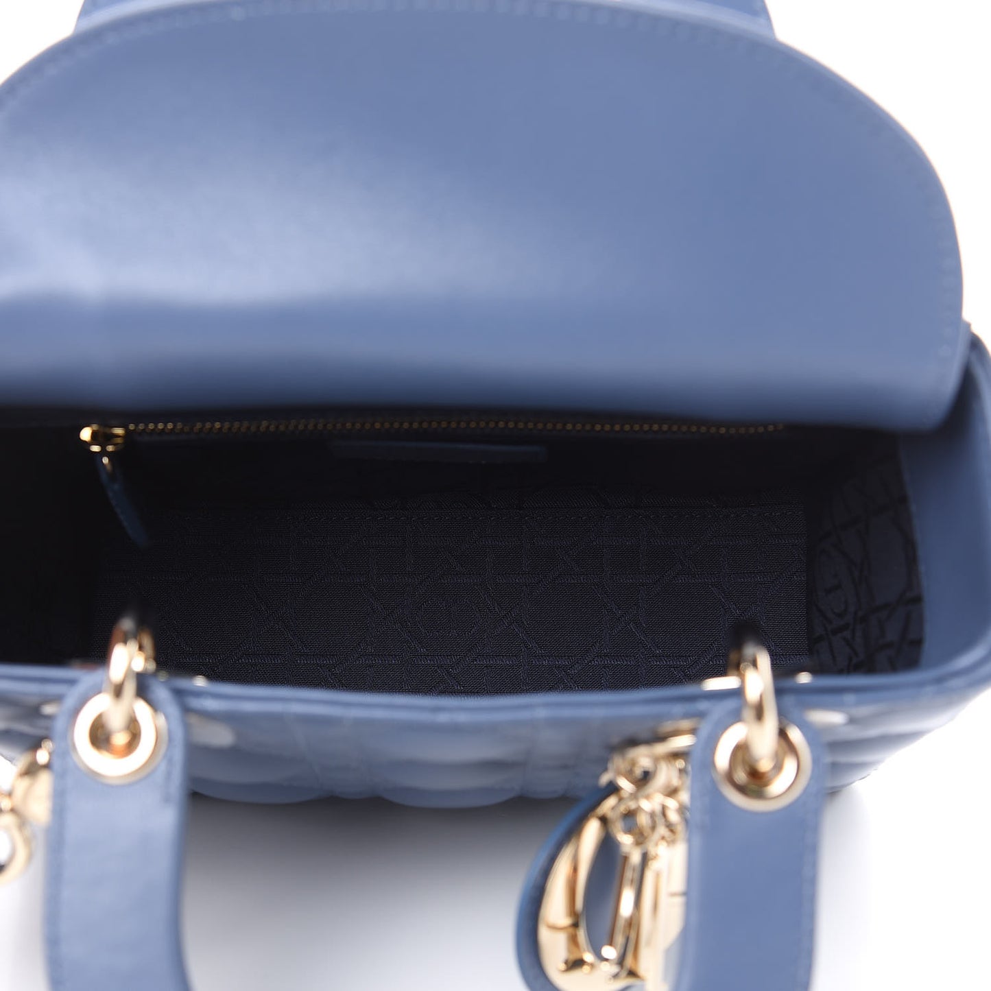 Lambskin Cannage Small Lady Dior Denim