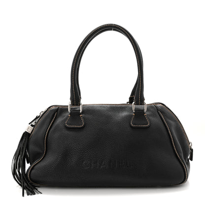 Chanel Calfskin Large Tassel Bowler Black 1 of 11