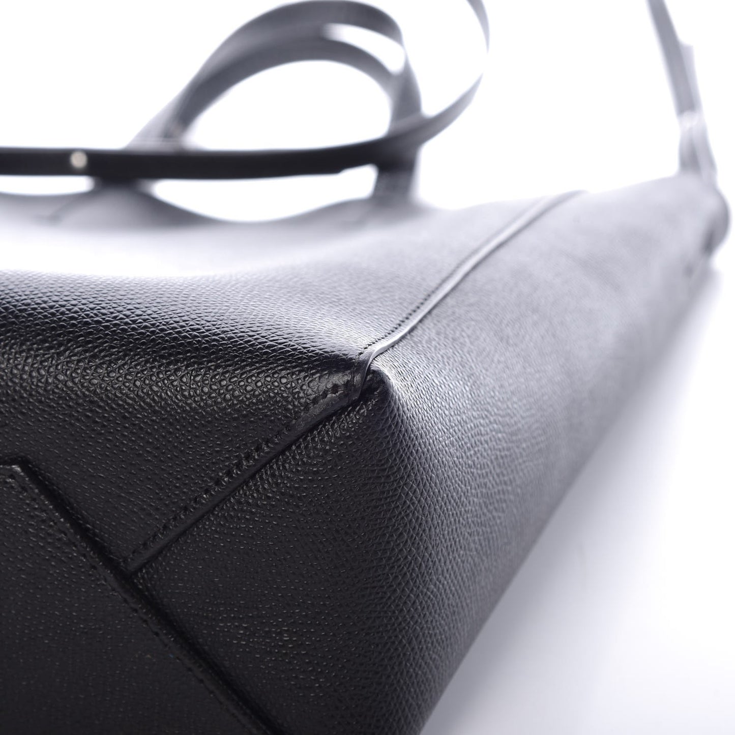 Grained Calfskin Small Vertical Cabas Black