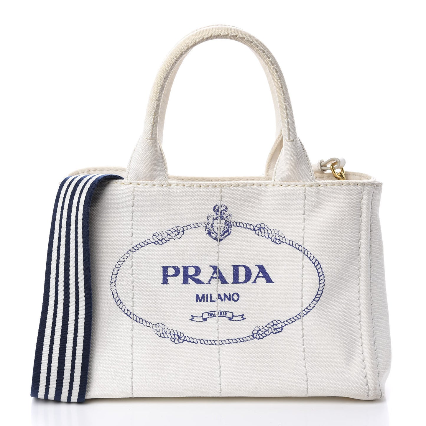 Canapa Small Logo Tote Bianco Blue
