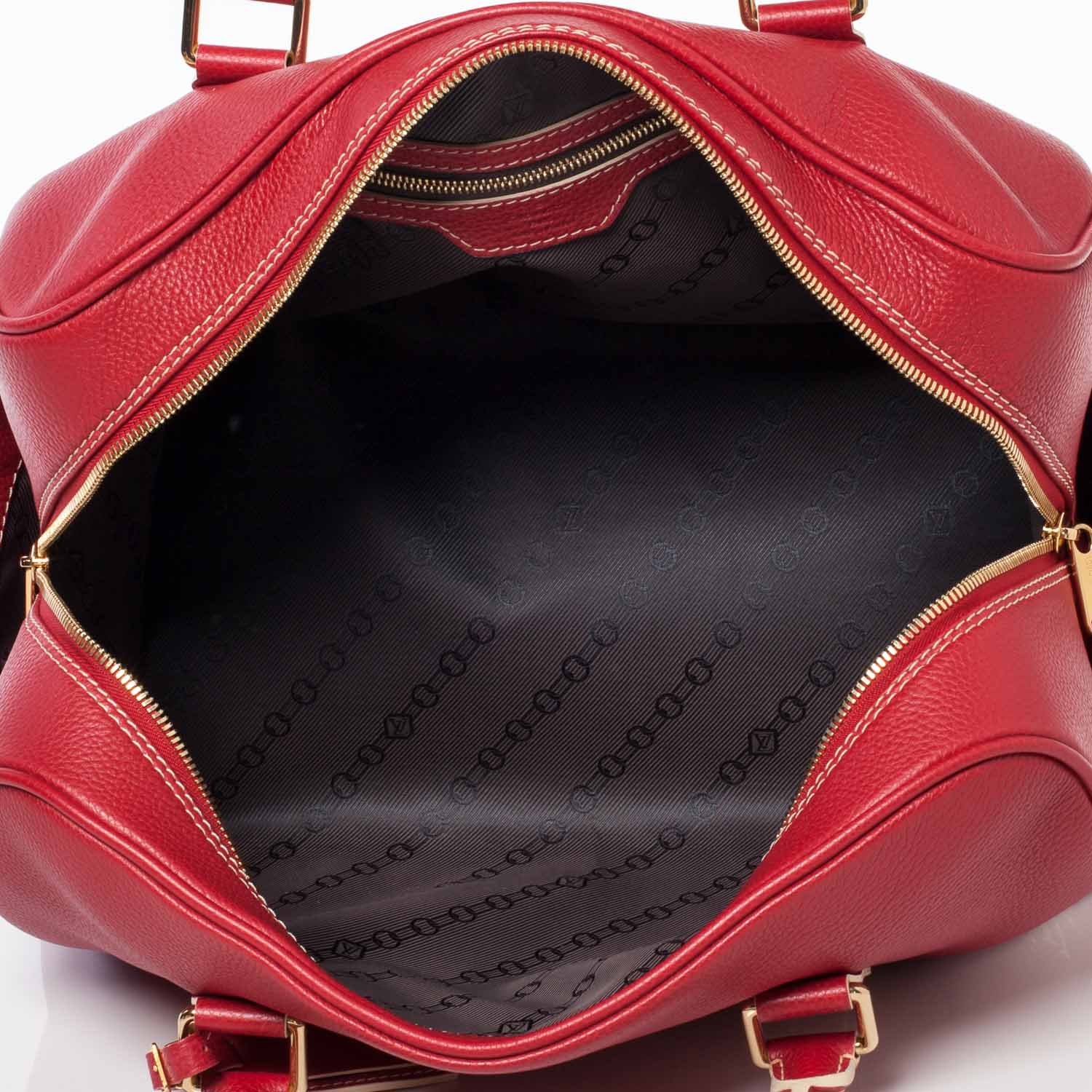 Louis Vuitton Tobago Leather Carryall Red 11 of 12