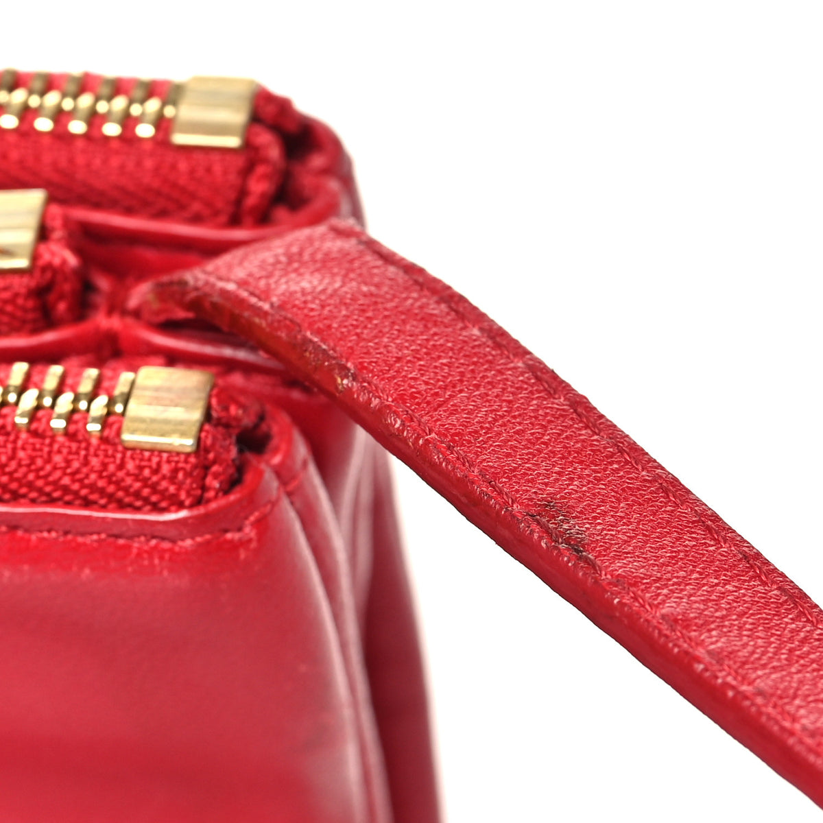 Lambskin Small Trio Crossbody Bag Red