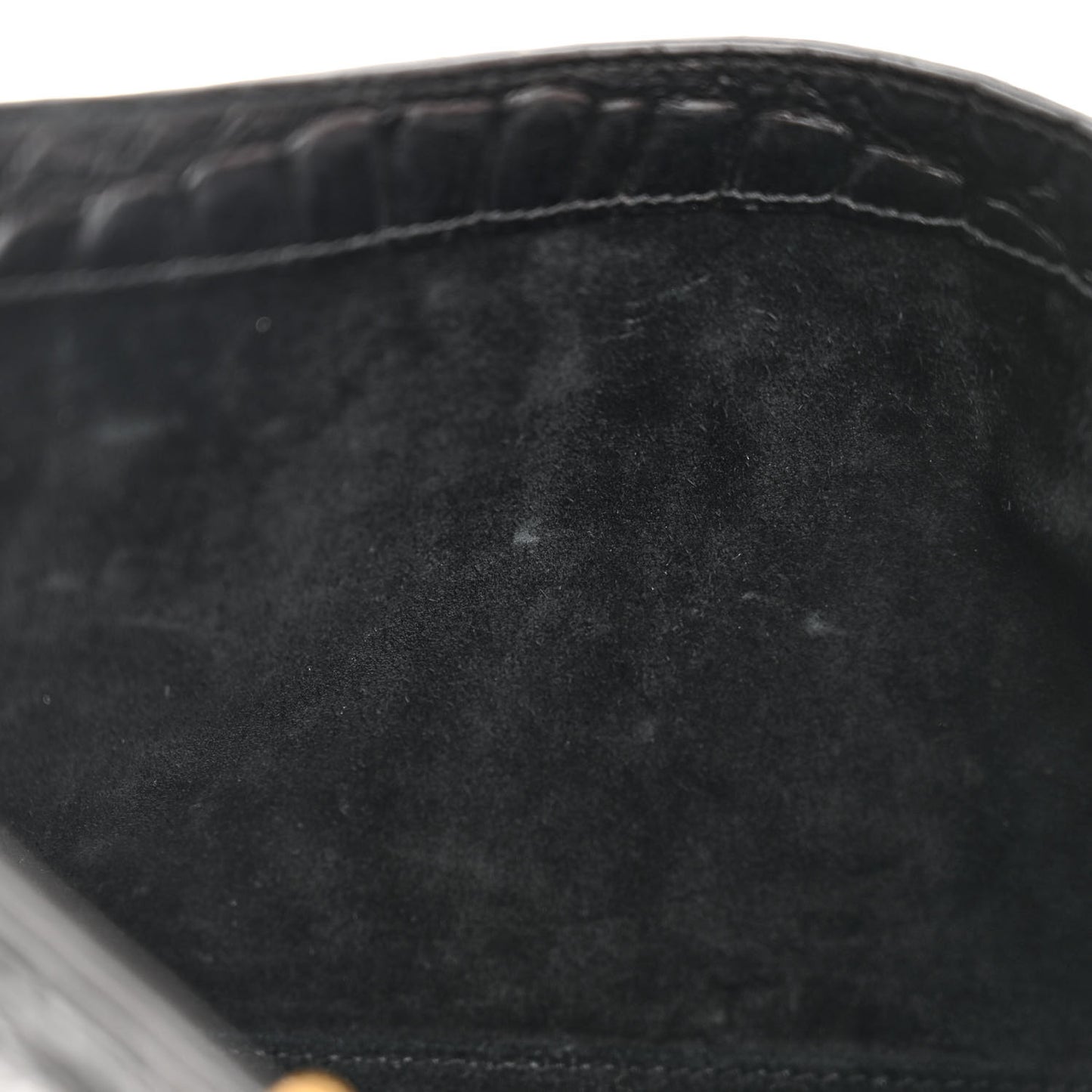 Calfskin Crocodile Embossed Le 5 A 7 Hobo Black