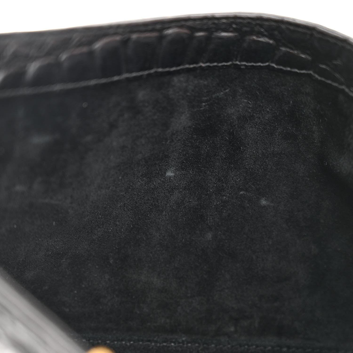 Saint Laurent Calfskin Crocodile Embossed Le 5 A 7 Hobo Black 10 of 11