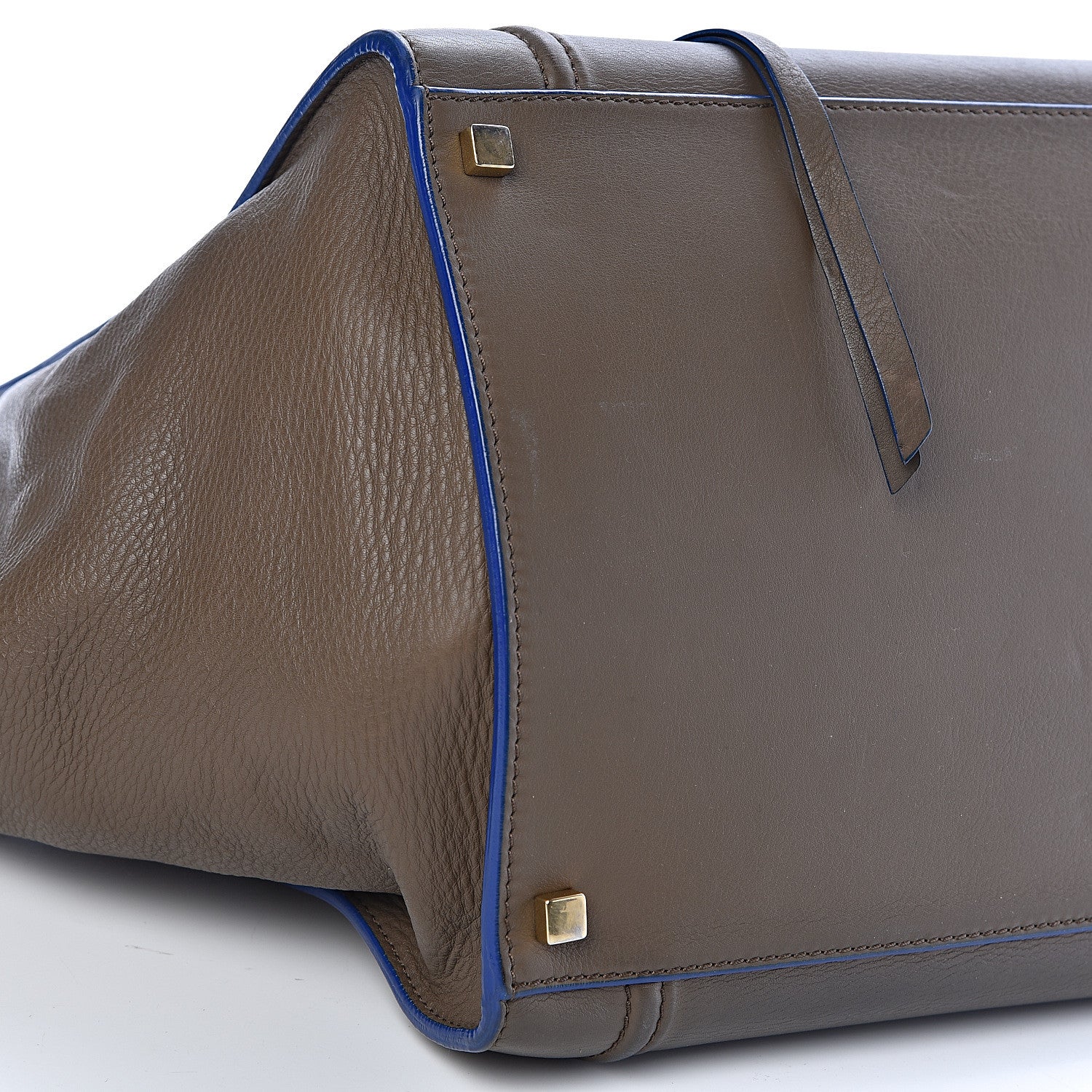 Celine Supple Calfskin Medium Phantom Luggage Khaki Cobalt Trim 18 of 20