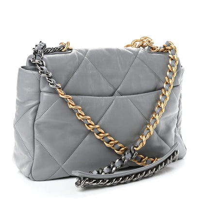 Chanel Lambskin Quilted Large Chanel 19 Flap Grey 3 of 11