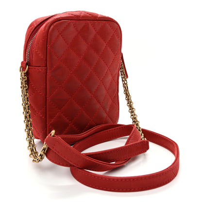 Chanel Iridescent Calfskin Quilted Reissue Camera Case Red 2 of 11