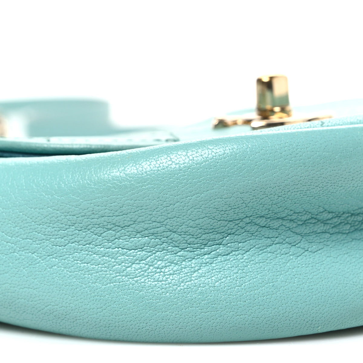 Chanel Goatskin Stitched Casual Trip Messenger Flap Light Blue 8 of 10