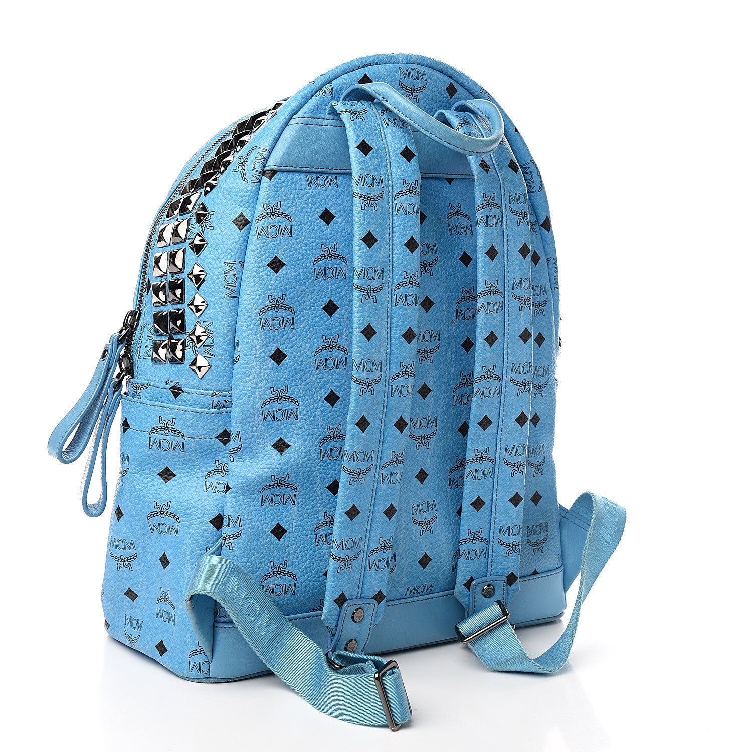 MCM Visetos Side Stud Medium Stark Backpack Blue 2 of 10