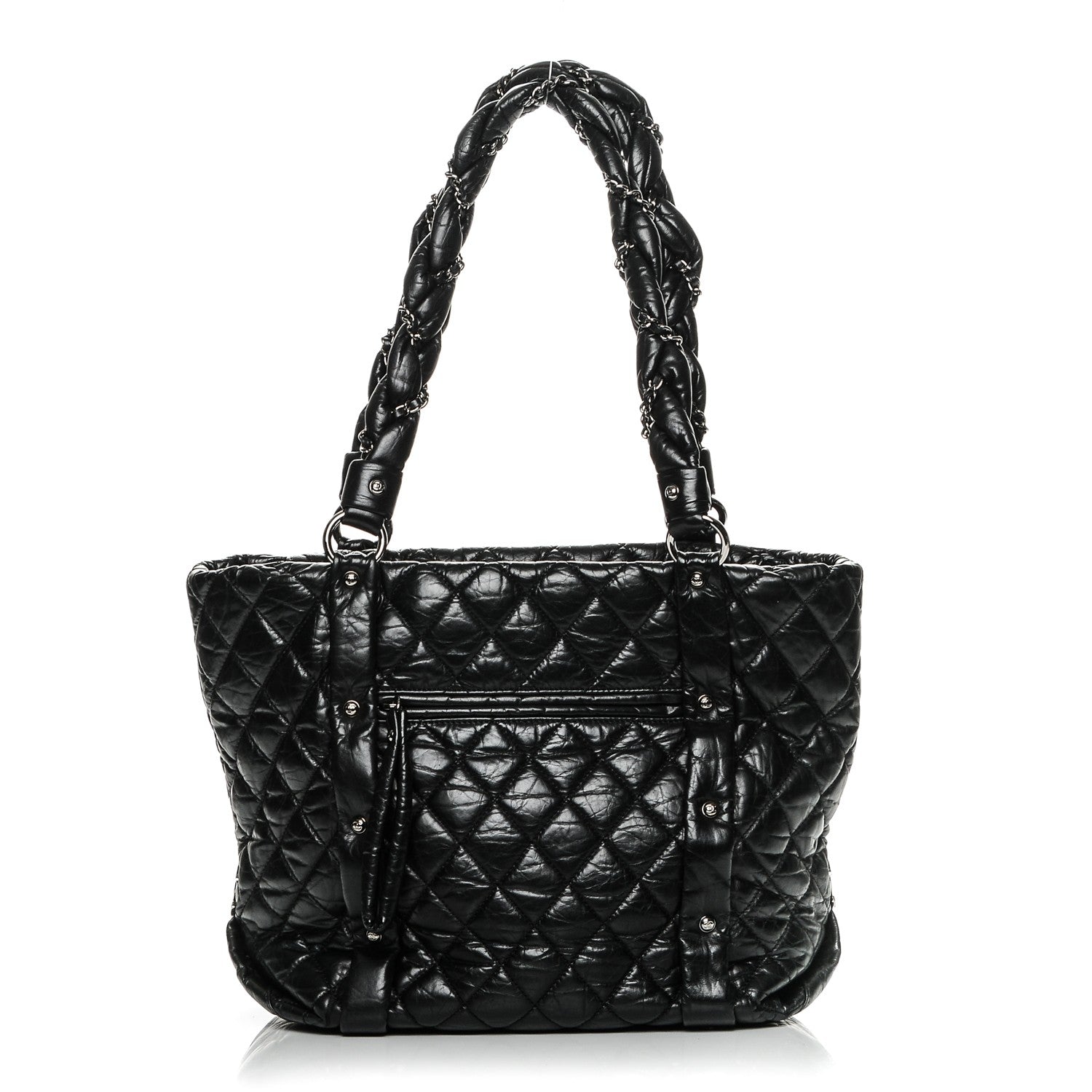 Chanel Distressed Lambskin Vintage Ligne Lady Braid Tote Black 1 of 7