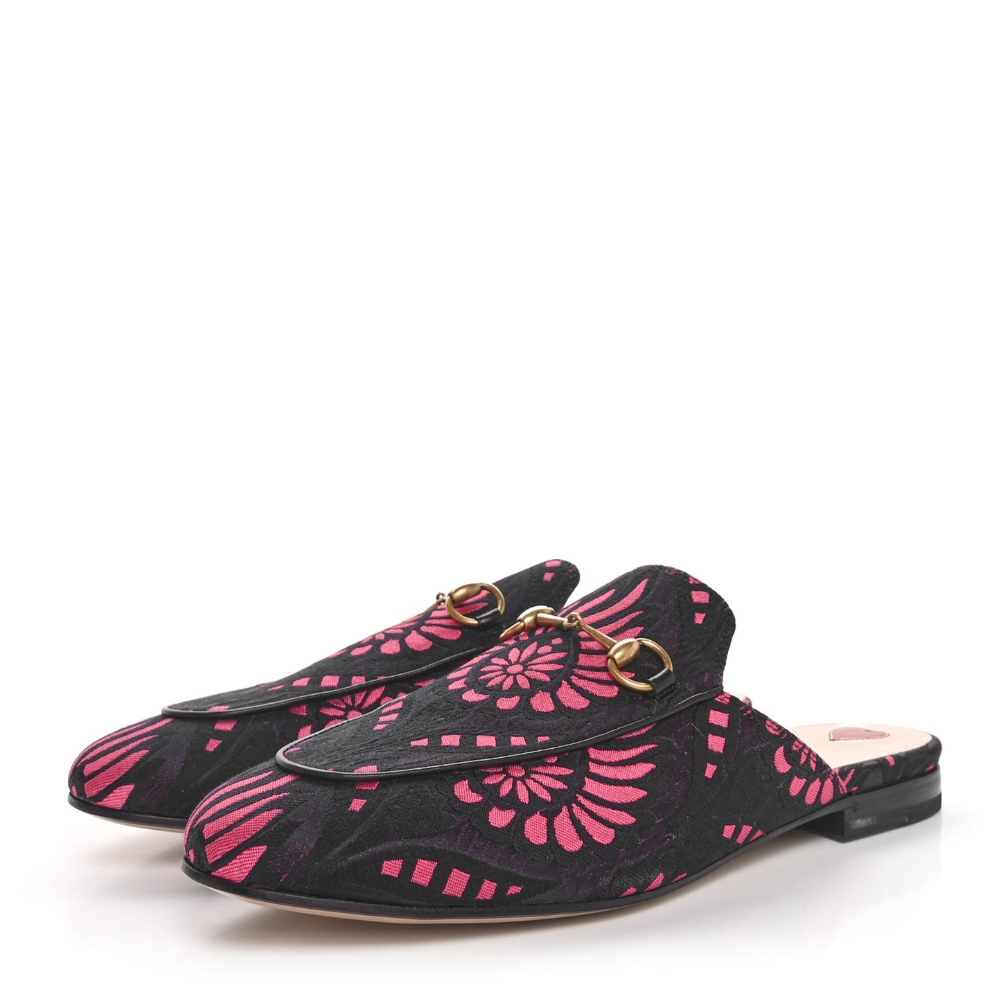Jacquard Floral Womens Princetown Slippers 39 Pink