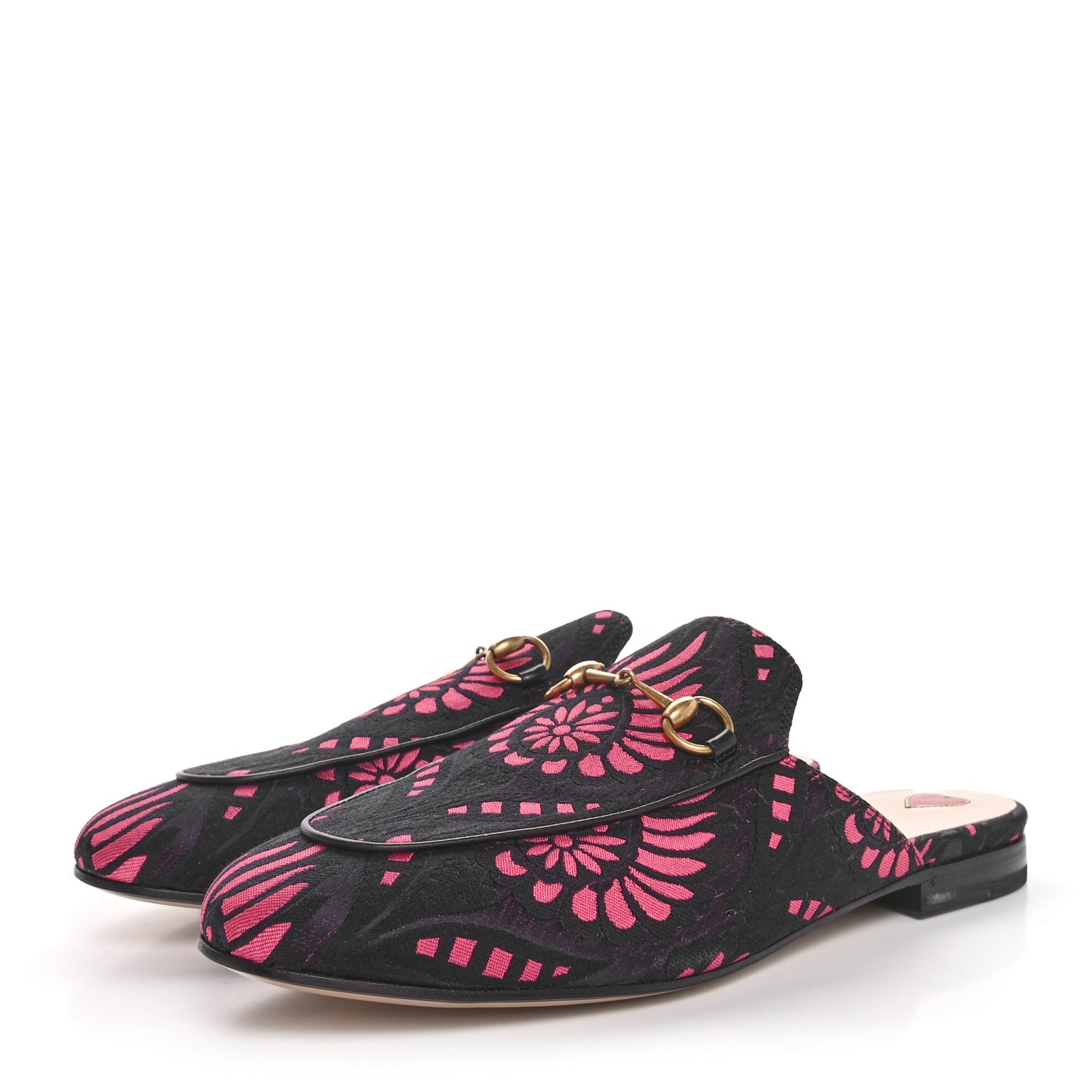 Gucci Jacquard Floral Womens Princetown Slippers 39 Pink 4 of 8