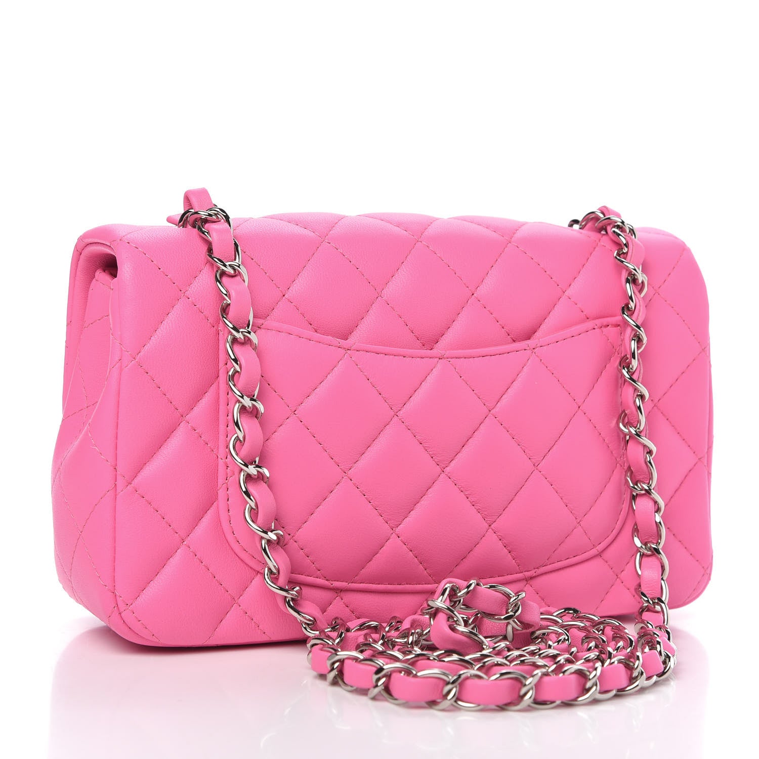 Chanel Lambskin Quilted Mini Rectangular Flap Pink 3 of 11