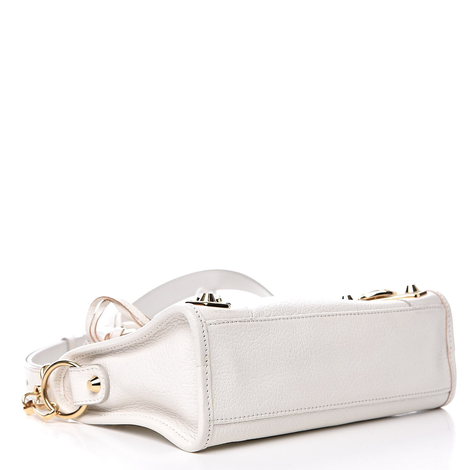 Balenciaga Chevre Gold Metallic Edge Hardware Mini City White 4 of 11