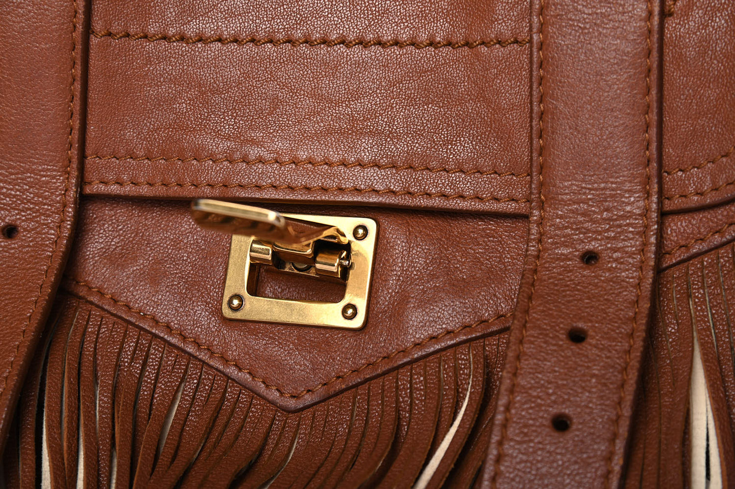 Lambskin Fringe PS1 Crossbody Pouch Dune
