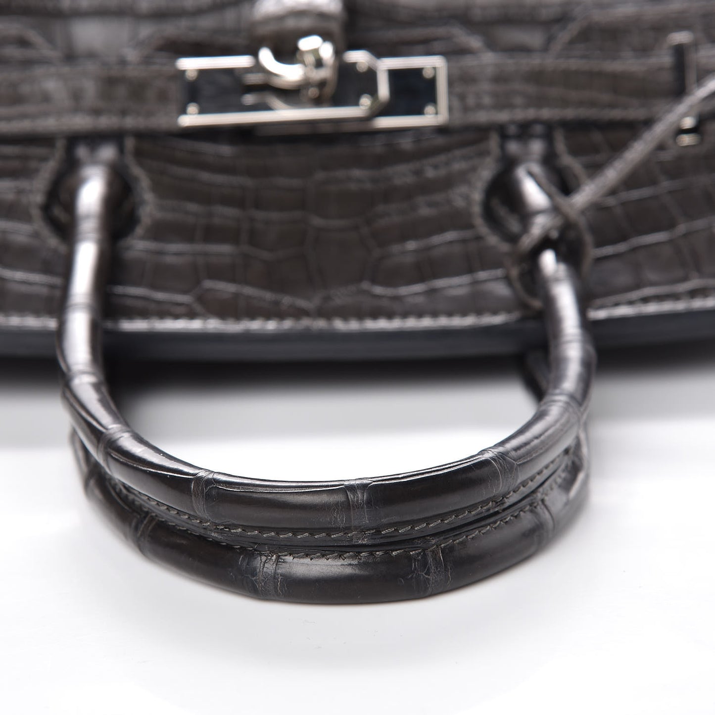 Matte Niloticus Crocodile Birkin 30 Gris Elephant