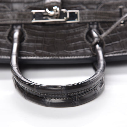 Hermes Matte Niloticus Crocodile Birkin 30 Gris Elephant 39 of 45