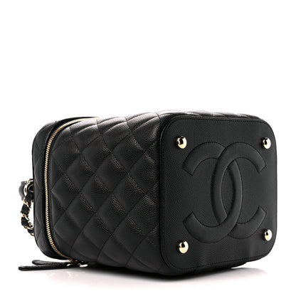 Chanel Caviar Quilted Small Top Handle Vanity Case With Chain Black 4 of 12