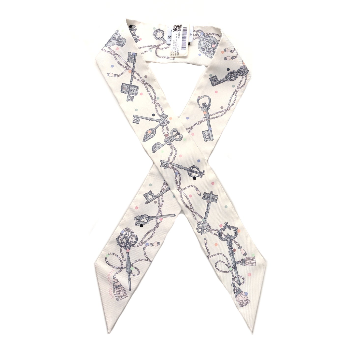 Silk Les Cles A Pois Twilly White Gris Acier