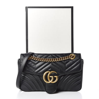 Gucci Calfskin Matelasse Small GG Marmont Shoulder Bag Black 16 of 16