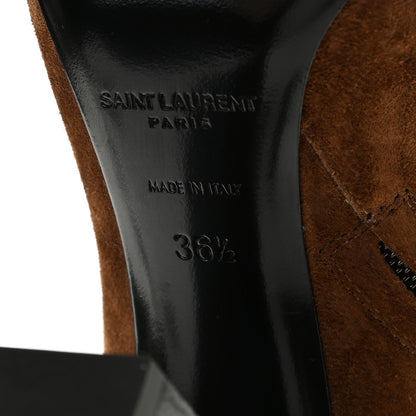 Saint Laurent Suede Joplin Buckle Booties 36.5 Land 10 of 14