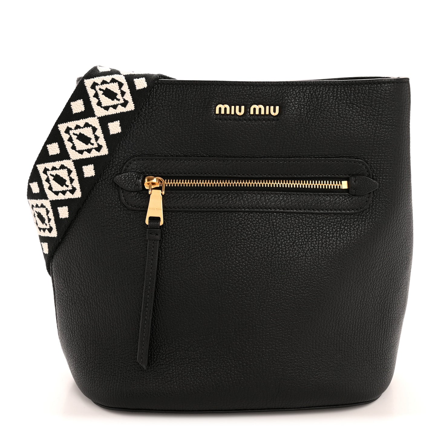 Calfskin Madras Shoulder Bag Black