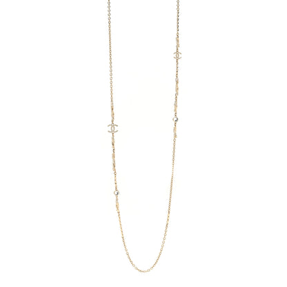 Chanel Crystal CC Twist Long Necklace Gold 1 of 6