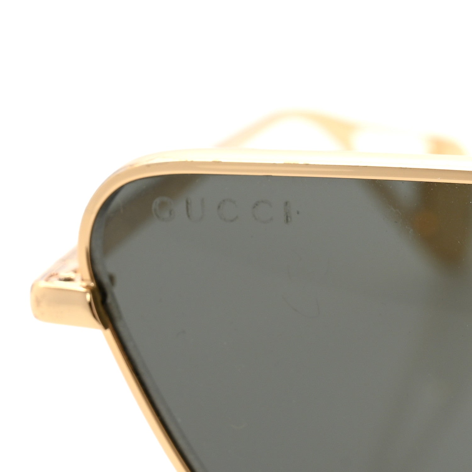 Gucci Rectangular Sunglasses GG0538S Gold Black 7 of 9