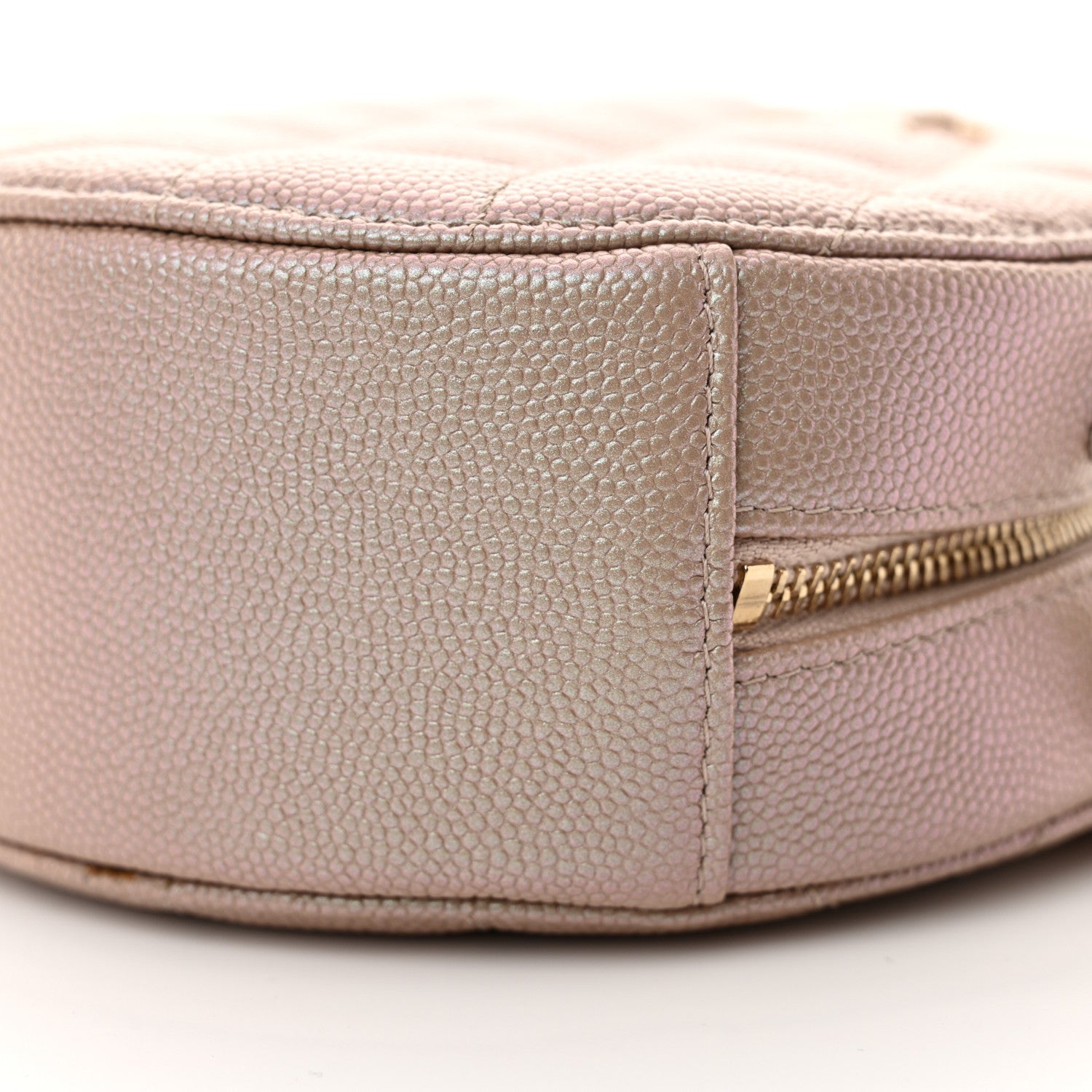 Chanel Iridescent Caviar Resin Quilted Round Clutch With Chain Beige 10 of 12