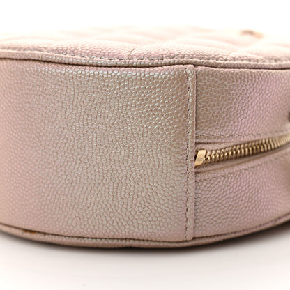 Chanel Iridescent Caviar Resin Quilted Round Clutch With Chain Beige 10 of 12