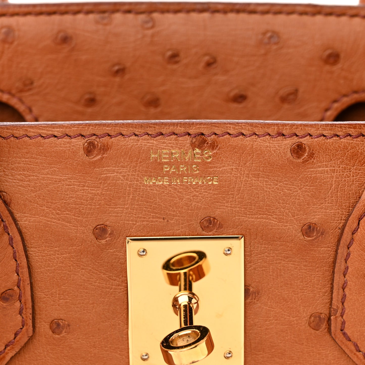 Ostrich Birkin 30 Gold