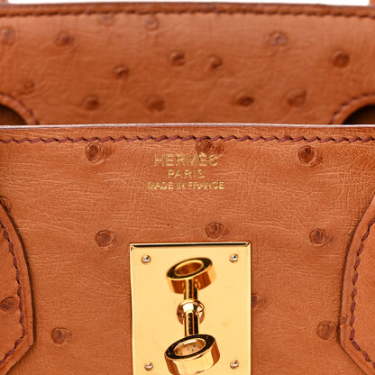 Hermes Ostrich Birkin 30 Gold 6 of 10