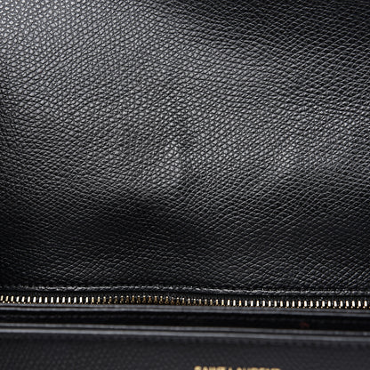 Saint Laurent Textured Calfskin Medium Classic Monogram Universite Bag Black 11 of 14