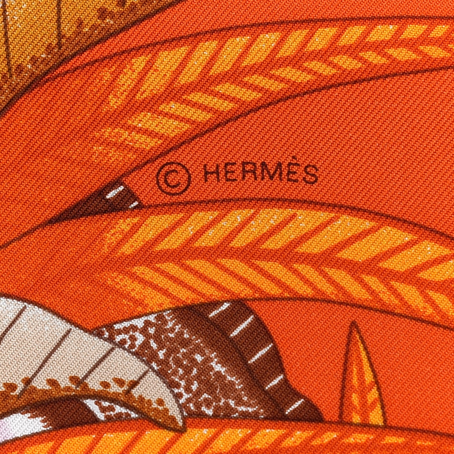 Hermes Silk La Marche du Zambezi Scarf 90 Orange 4 of 4