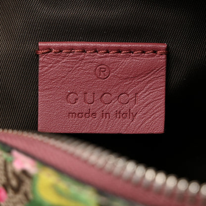 Gucci GG Supreme Monogram Blooms Small Pouch Cosmetic Case Beige Multicolor Dry Rose 6 of 8