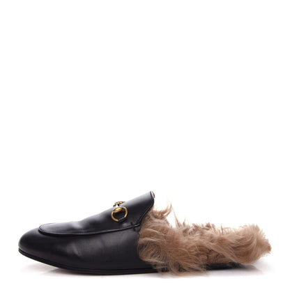 Gucci Calfskin Fur Womens Princetown Slippers 40 Black 1 of 10