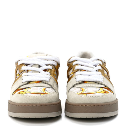 Versace X FENDI Suede Fabric FF Baroque Womens Fendace Match Sneakers 37 Gold Multicolor 2 of 8