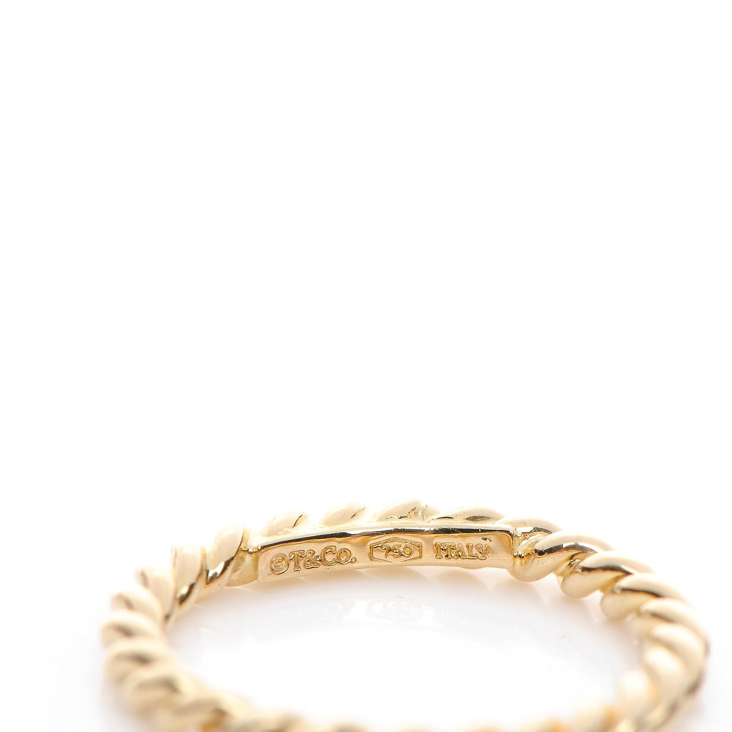 Tiffany 18K Yellow Gold Narrow Twist Ring 5 3 of 5