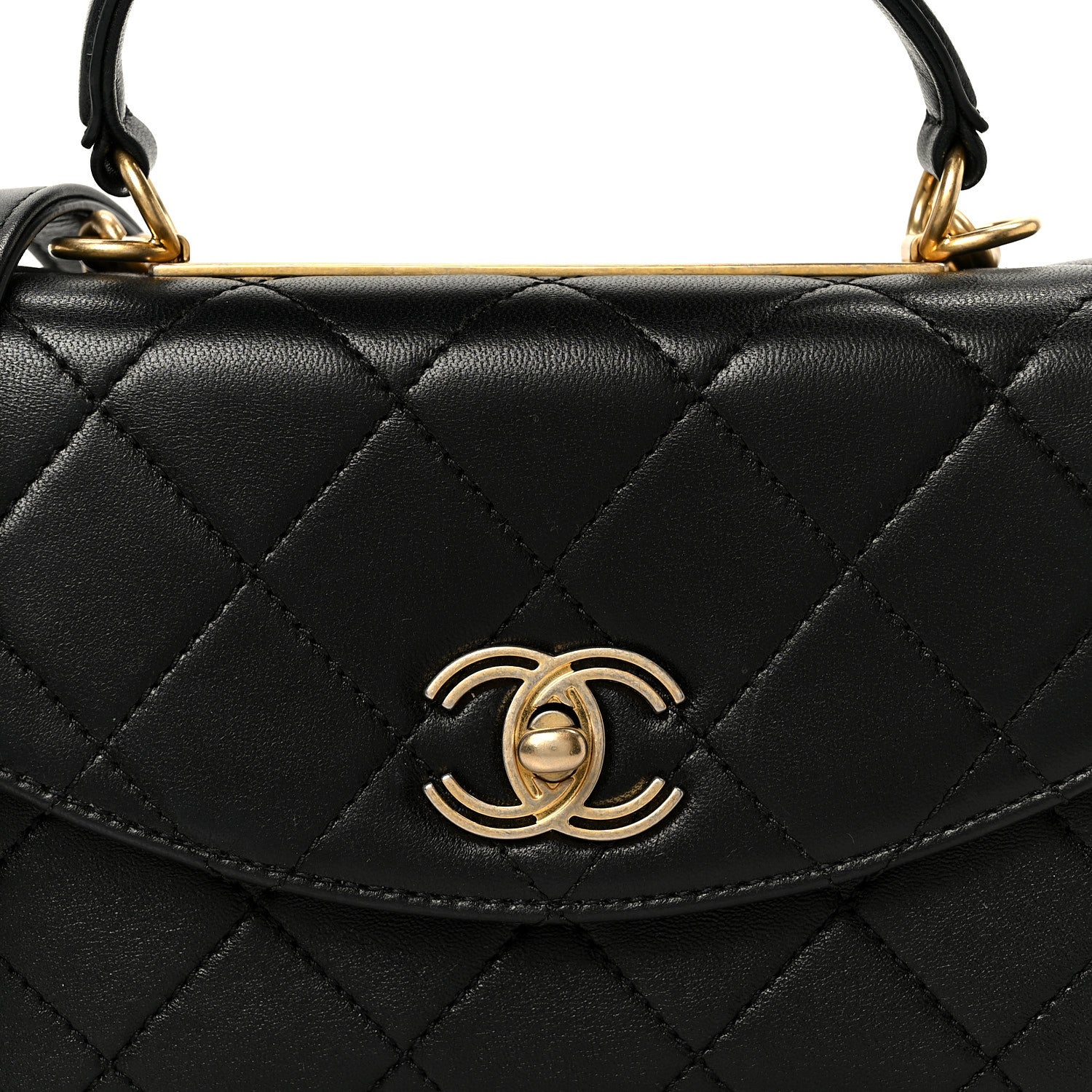 Chanel Lambskin Quilted Small Trendy Spirit Top Handle Bag Black 8 of 10