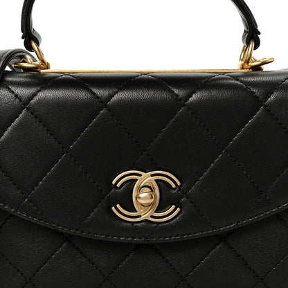 Chanel Lambskin Quilted Small Trendy Spirit Top Handle Bag Black 8 of 10