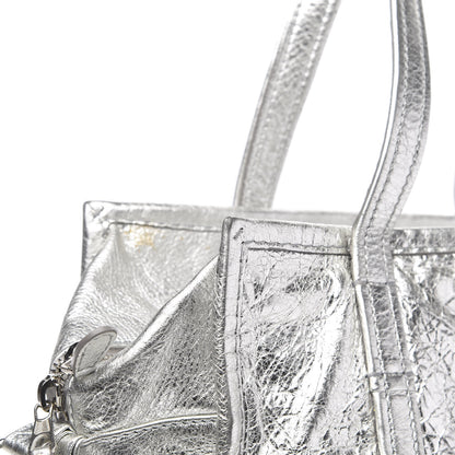 Balenciaga Metallic Calfskin S Bazar Shopper Tote Silver Hardware 11 of 14