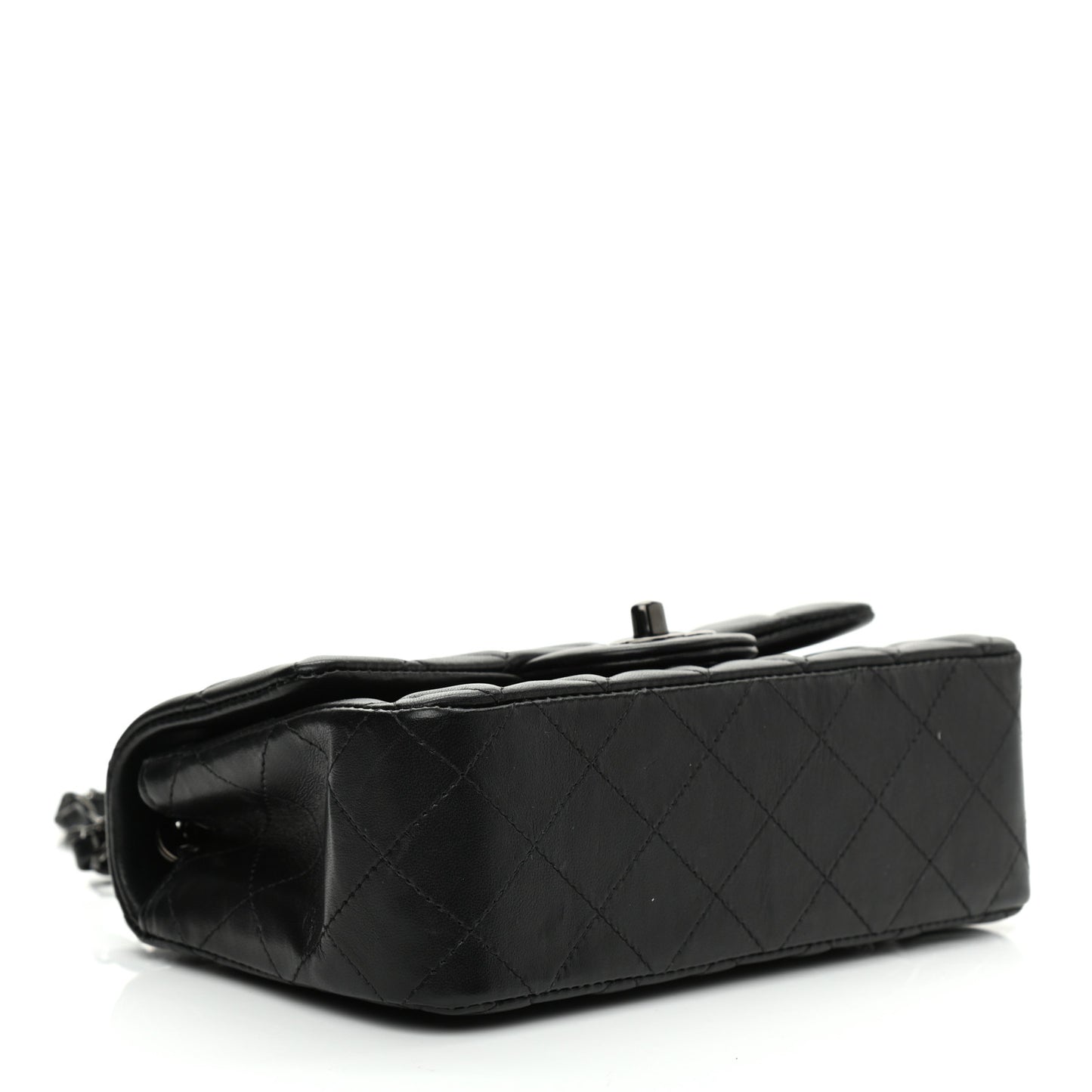 Lambskin Quilted Mini Rectangular Flap So Black