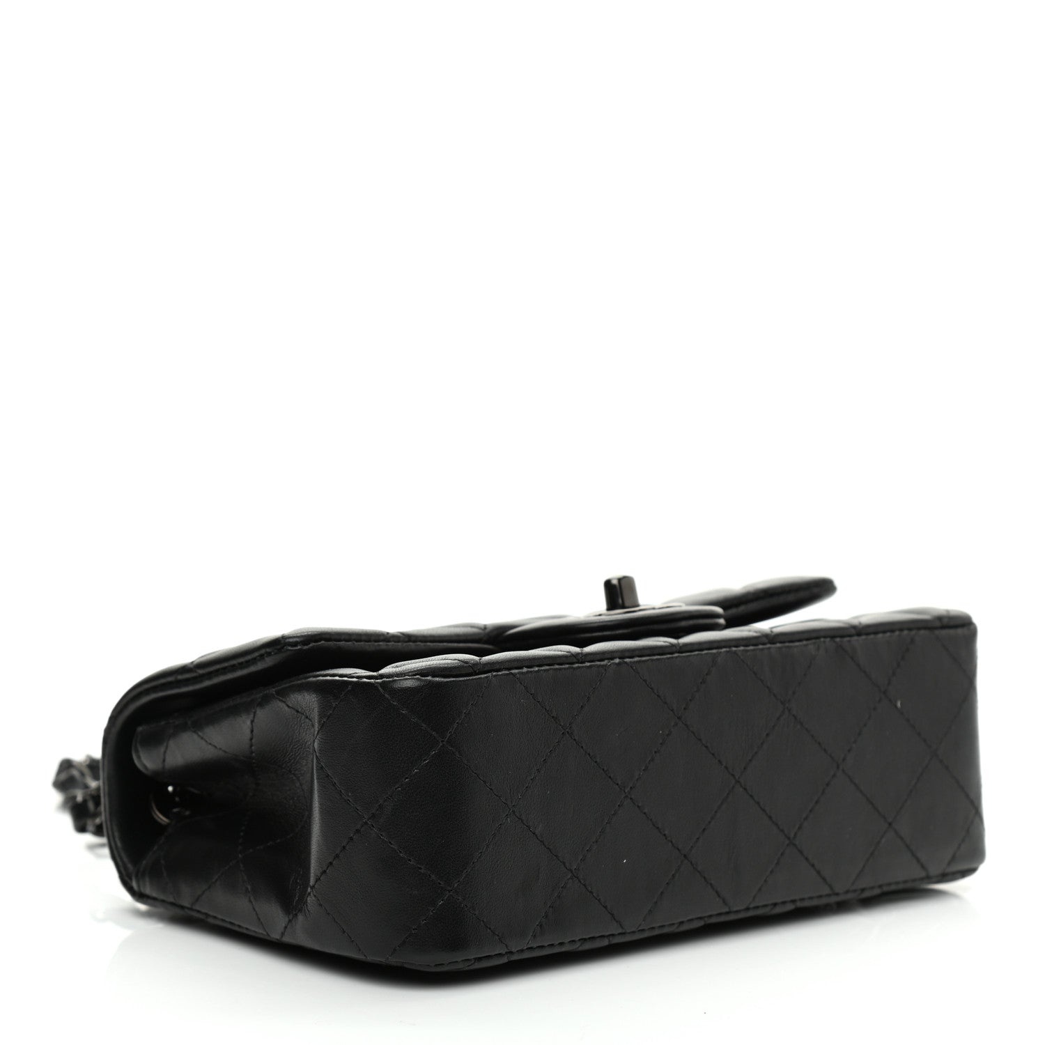Chanel Lambskin Quilted Mini Rectangular Flap So Black 4 of 9