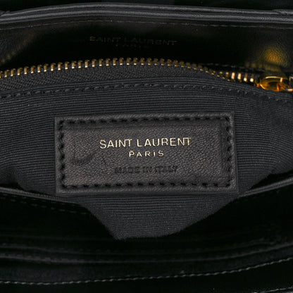 Saint Laurent Calfskin Y Quilted Monogram Toy Loulou Crossbody Bag Black 8 of 12