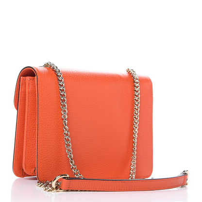 Gucci Dollar Calfskin Small Interlocking G Shoulder Bag Sun Orange 3 of 9