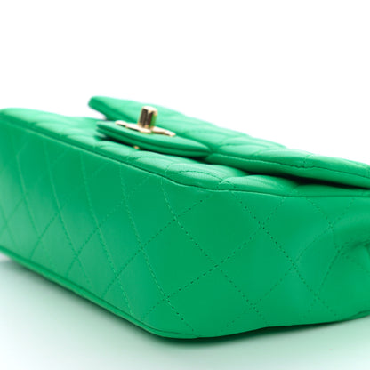 Chanel Lambskin Quilted Mini Rectangular Flap Green 9 of 10