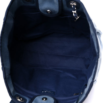 Chanel Canvas Sequin Medium Deauville Tote Navy 5 of 20