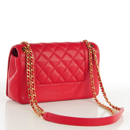 Chanel Iridescent Sheepskin Quilted Small Vintage Mademoiselle Flap Red 3 of 9