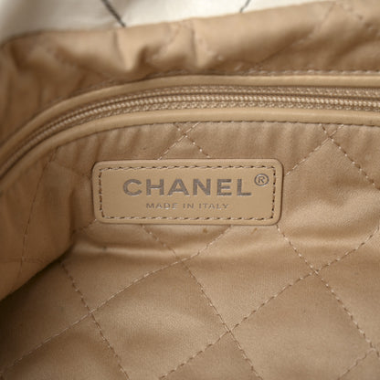 Chanel Shiny Calfskin Quilted Small Chanel 22 White Black 7 of 15