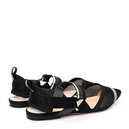 Fendi Technical Mesh Colibri Slingback Ballerina Flats 39 Black 4 of 7